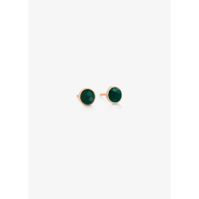 Boucles Ginette NY d'oreilles or rose & agate verte