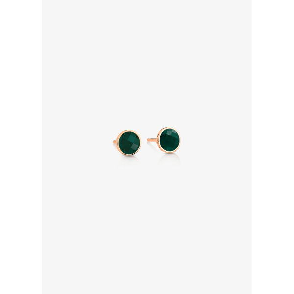 Boucles Ginette NY d'oreilles or rose & agate verte