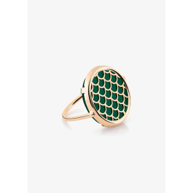 Bague Ginette NY Disc Koi or rose & agate verte