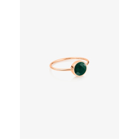Bague Ginette NY Disc Ring or rose & agate verte