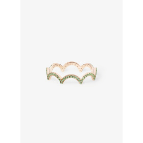Bague Ginette NY anneau or rose & tsavorite
