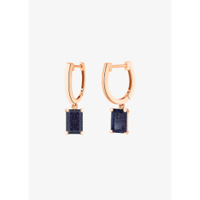 Boucles Ginette NY d'oreilles or rose & blue sandstone