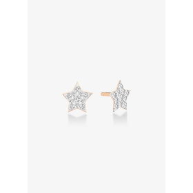 Boucles Ginette NY d'oreilles Milky Way Star or rose & diamants