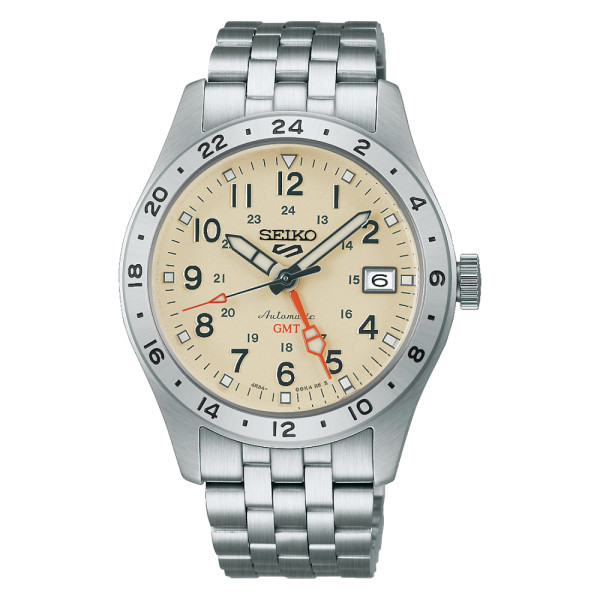 Montre Seiko 5 Sports GMT Automatique Homme Cadran Sable 39 mm