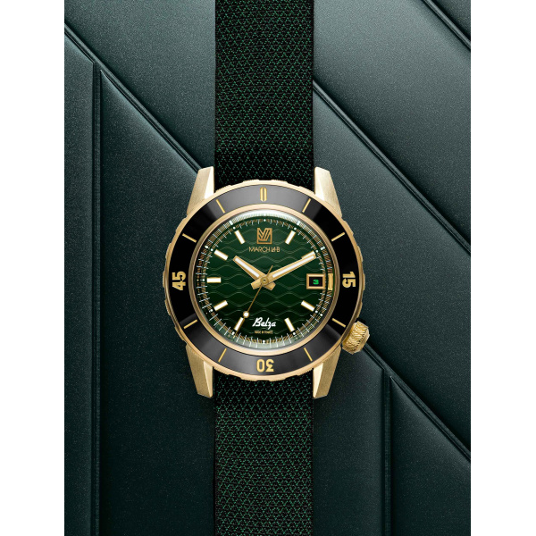 Montre March LA.B Belza Automatique Twin Bronze Cadran Vert 40 mm