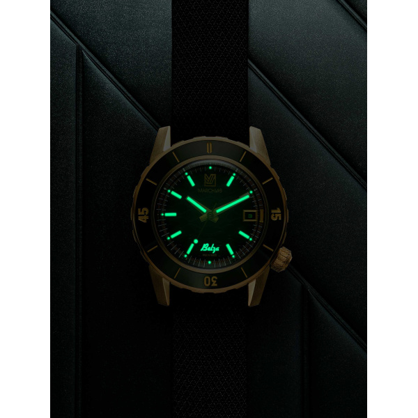 Montre March LA.B Belza Automatique Twin Bronze Cadran Vert 40 mm