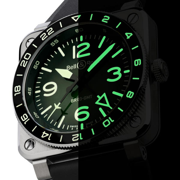 Montre Bell & Ross BR-03 GMT Green Lum 42 mm Édition Limitée