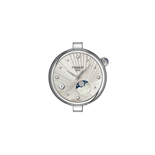 Montre Tissot Desir Phase de Lune Quartz 29,6 mm Cadran Argent Diamants Acier T1522231103600