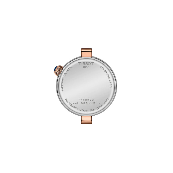 Montre Tissot Desir Quartz 28 mm Cadran Nacre Blanche Diamants Bicolore Or Rose T1520102211601