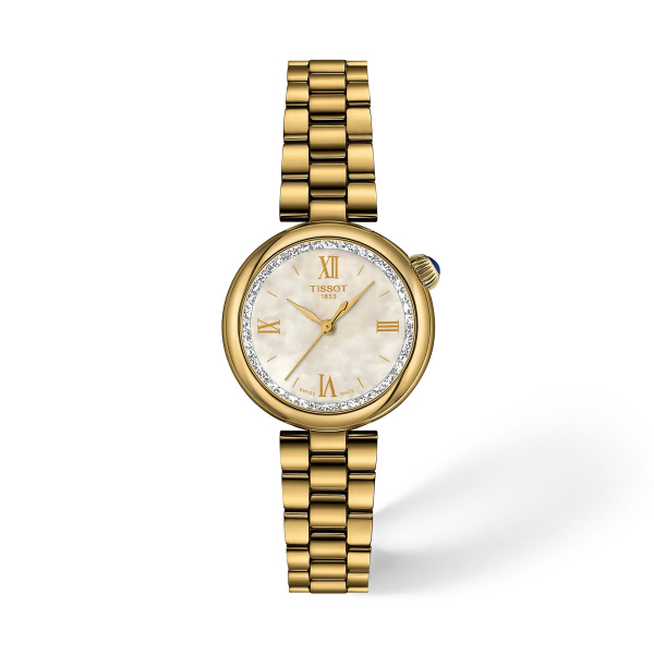 Montre Tissot Desir Quartz 28 mm Cadran Nacre PVD Or Jaune T1520103311800