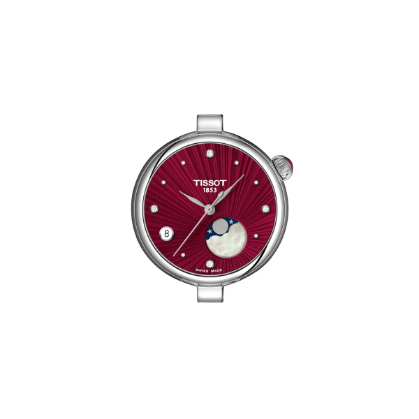 Montre Tissot Desir Phase de Lune Quartz 29,6 mm Cadran Rouge Diamants Acier T1522231142600