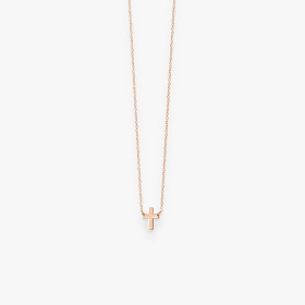 Collier Vanrycke mini croix Teresa or rose