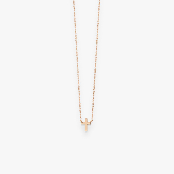 Collier Vanrycke mini croix Teresa or rose