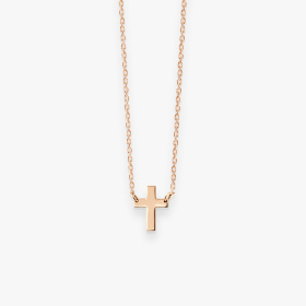 Collier Vanrycke mini croix Teresa or rose
