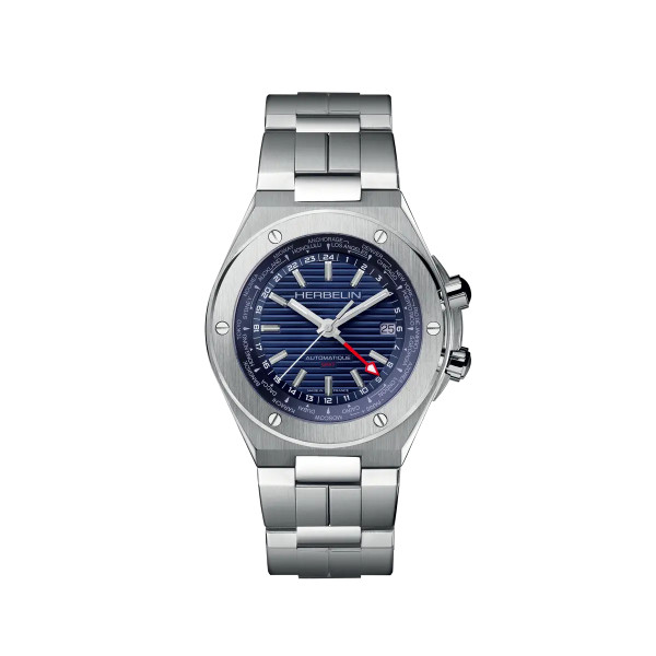 Montre Herbelin Cap Camarat GMT 1445/B15 42 mm Automatique Cadran Bleu Série Limitée