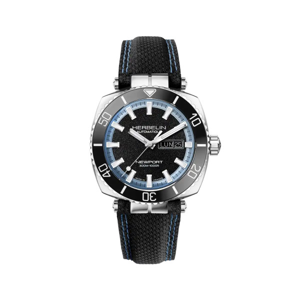 Montre Herbelin Newport Diver 1774AN154 42 mm Automatique Lunette Céramique Cadran Noir