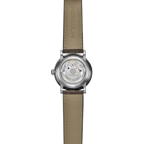 Montre Herbelin Inspiration 2847AP08GR 38 mm Automatique Phase de Lune Cadran Argenté