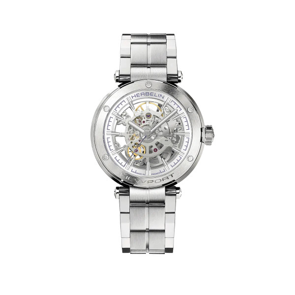 Montre Herbelin Newport 1868BSQ12 42 mm Automatique Squelette Cadran Argent