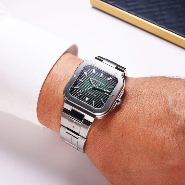 Montre Herbelin Cap Camarat Square 1646B16 39 mm Automatique Cadran Vert