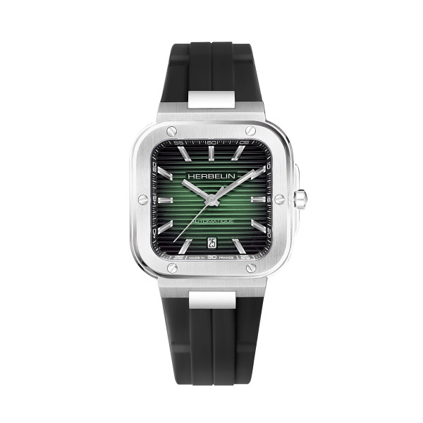 Montre Herbelin Cap Camarat Square 1646A16CA 39 mm Automatique Cadran Vert