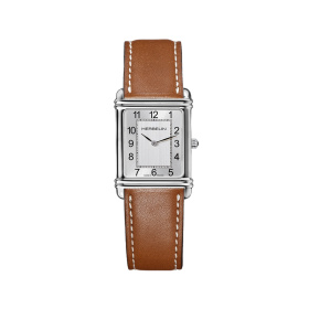 Montre Herbelin Art Déco 32 mm Acier Cuir Marron