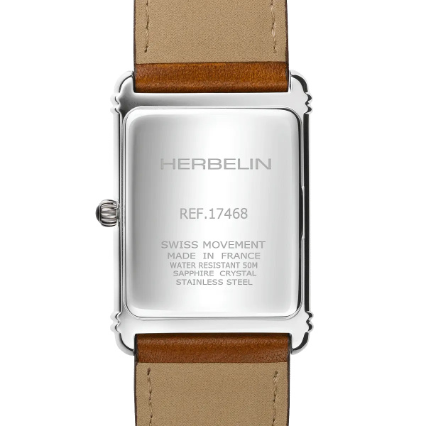 Montre Herbelin Art Déco 32 mm Acier Cuir Marron