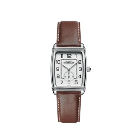 Montre Herbelin Art Déco Tonneau Acier Cuir Marron