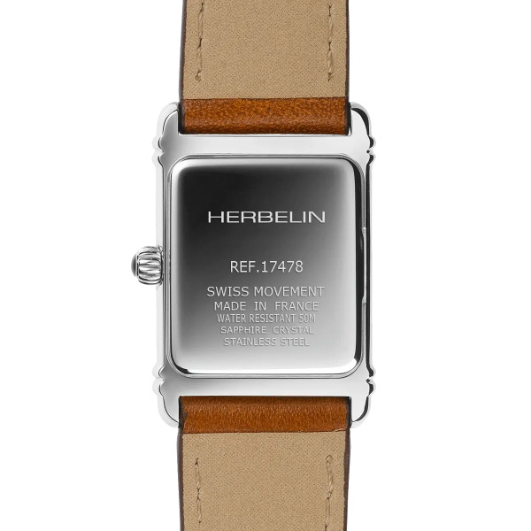 Montre Herbelin Art Déco Acier Cadran Argent Brossé