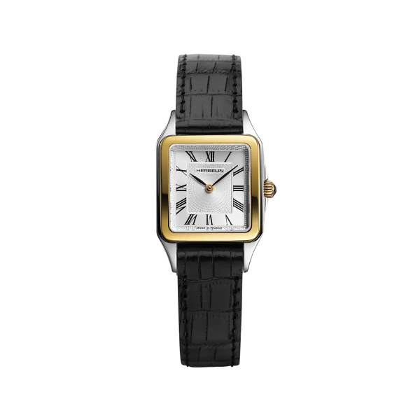 Montre Herbelin Luna 24 mm Or Jaune Cuir Noir
