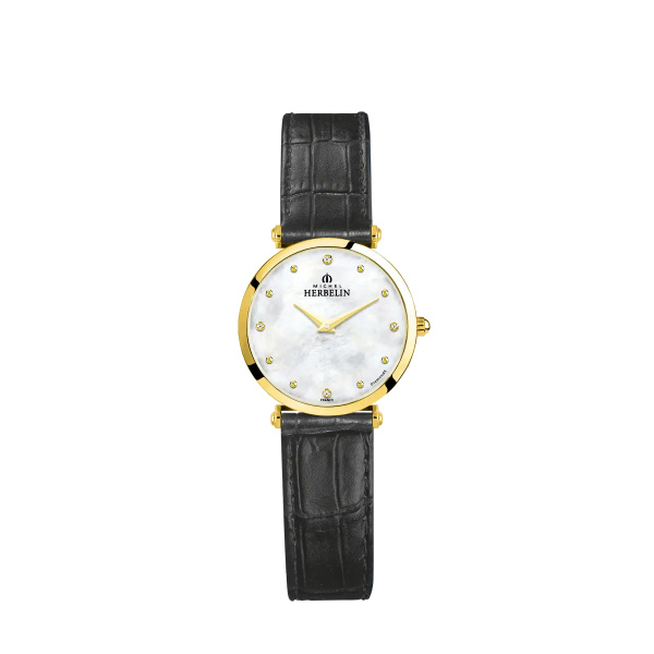 Montre Herbelin Epsilon Nacre Diamants Cuir