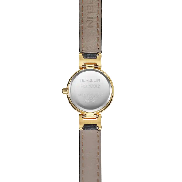 Montre Herbelin Lady H Or Cuir Noir 22 mm