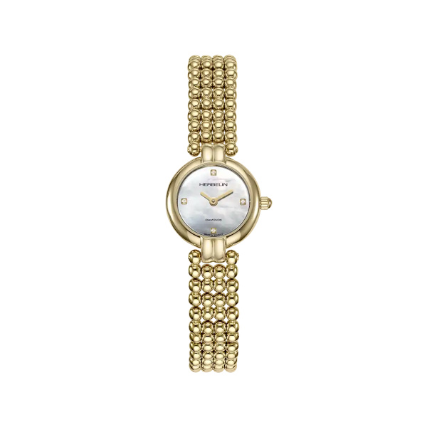 Montre Herbelin Perles Or Nacre Diamants 22 mm