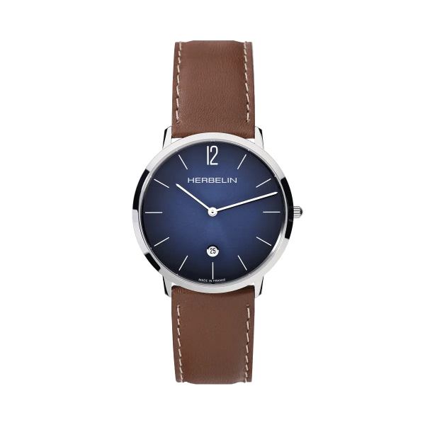 Montre Herbelin City 38 mm Bleu Cuir