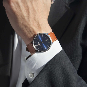 Montre Herbelin City 38 mm Bleu Cuir