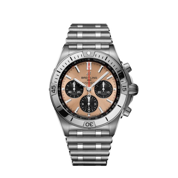 Montre Occasion Breitling Chronomat B01 42 Cadran Saumon Bracelet Acier AB0134101K1A1
