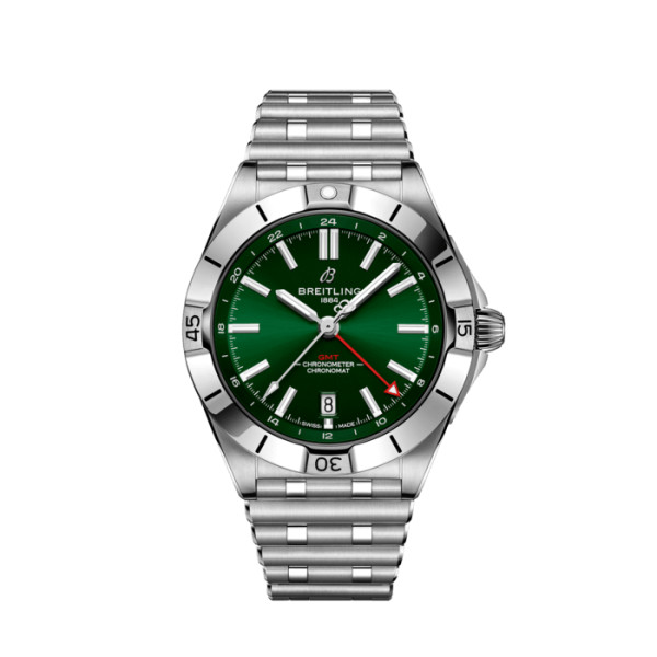 Montre Occasion Breitling Chronomat Automatic GMT 40 Cadran Vert Bracelet Acier A32398101L1A1