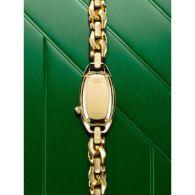 Montre March LA.B Oblongue Drapée Gold 20 mm Bracelet Chevreau Noir