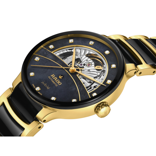 Montre Rado Centrix Open Heart Diamonds 39,5 mm Nacre Noire