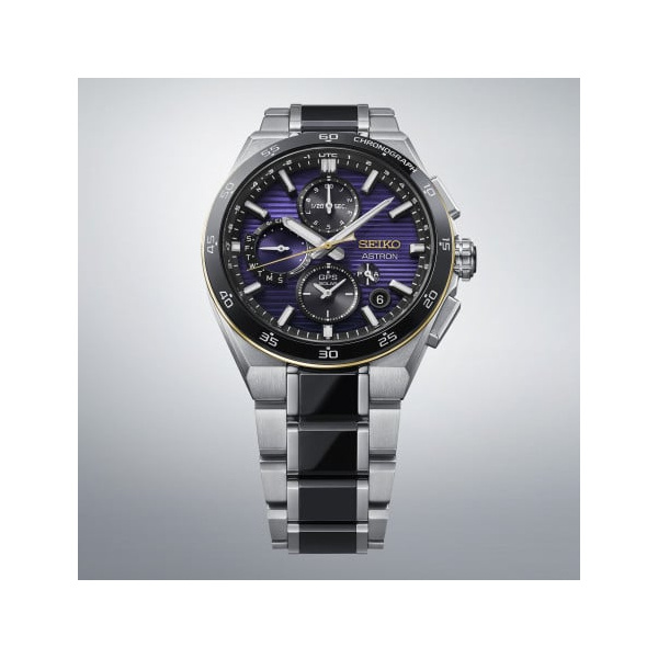 Montre Seiko Astron GPS Solar HAB011J1 43,3 mm Chronographe Titane Cadran Violet Édition Limitée
