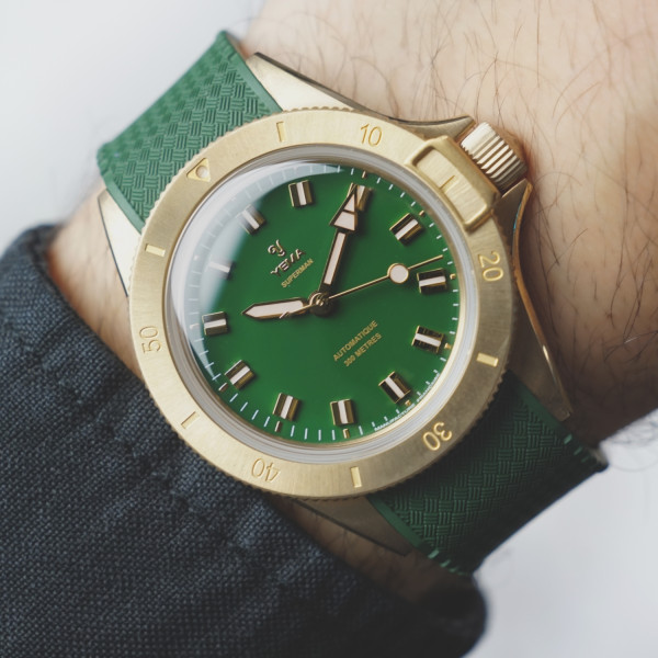 Montre Yema Superman Bronze CMM.10 39 mm Automatique Cadran Vert