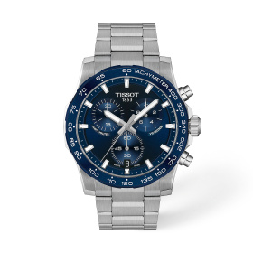 Montre Tissot Supersport Chrono 42 mm Cadran Bleu Bracelet Acier