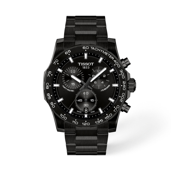 Montre Tissot Supersport Chrono 42 mm Noir PVD Bracelet Acier
