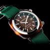 Montre Briston Clubmaster Diver Yachting 42 mm Acétate Cadran Noyer Vert Anglais