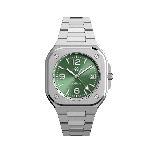 Montre Bell & Ross BR-05 GMT Green Steel 41 mm Bracelet Acier