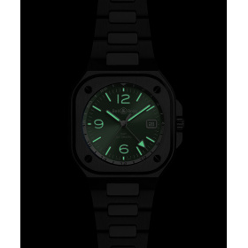 Montre Bell & Ross BR-05 GMT Green Steel 41 mm Bracelet Acier