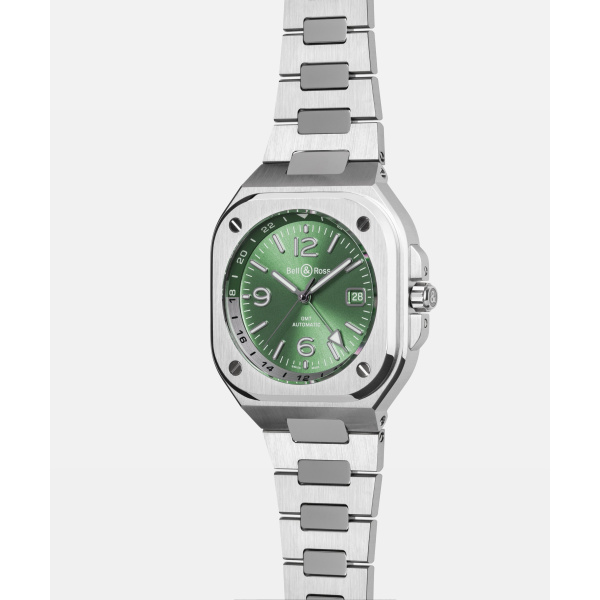 Montre Bell & Ross BR-05 GMT Green Steel 41 mm Bracelet Acier