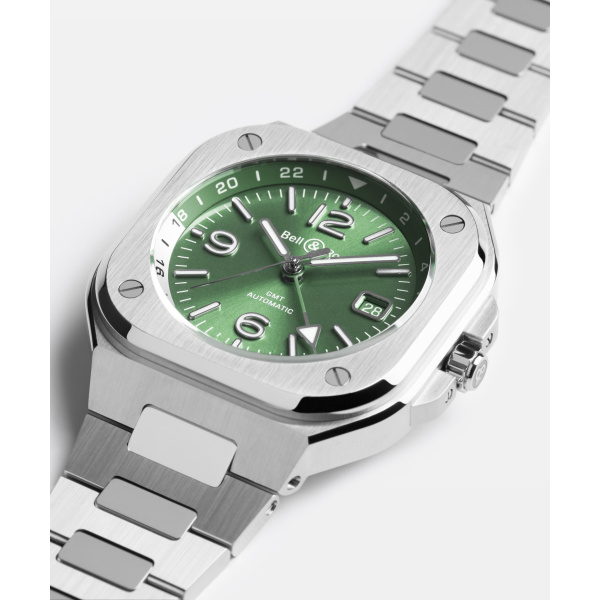 Montre Bell & Ross BR-05 GMT Green Steel 41 mm Bracelet Acier
