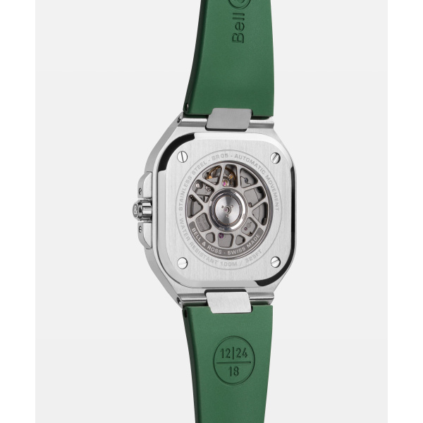 Montre Bell & Ross BR-05 GMT Green Steel 41 mm Bracelet Caoutchouc Vert