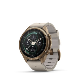 Montre Garmin Fenix 9 Pro inReach 43 mm Titane doré Cuir