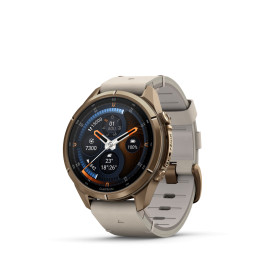 Montre Garmin Fenix 9 Pro inReach 43 mm Titane doré Cuir